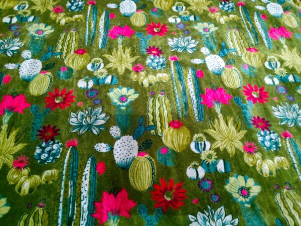 Upholstery Dressmaking Sewing Fabric, Cotton Velvet Sewing Soft Fabric Luxury Soft Cotton Velvet Floral Print Fabric